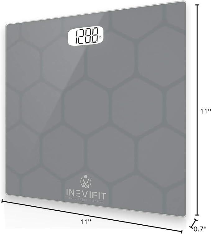 INEVIFIT Bathroom Scale Highly Accurate Digital Bathroom Body Scale Measures Weight up to 400 lbs. Includes Batteries