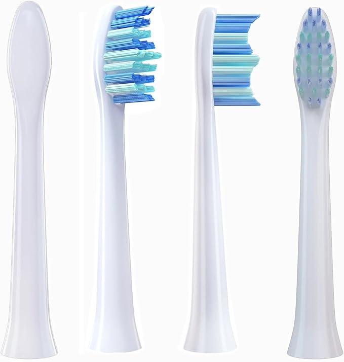 4 Pcs Replacement Brush Heads Compatible for HiLink Lebooo Electric Toothbrush Head Teeth Cleaner and Plaque Removal with Dust Cover(White)