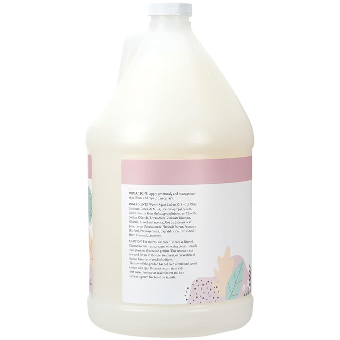 Ginger Lily Farms Botanicals Nourishing Body Wash 100% Vegan &amp Cruelty-Free Whispering Rose Scent 1 Gallon (128 fl oz) Refill