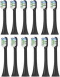 12PCS Replacement Brush Heads Compatible for V1/X1/X3/X5/X3U/X3PRO/v1/v2 Toothbrush Soft Bristle Nozzles(Black B)