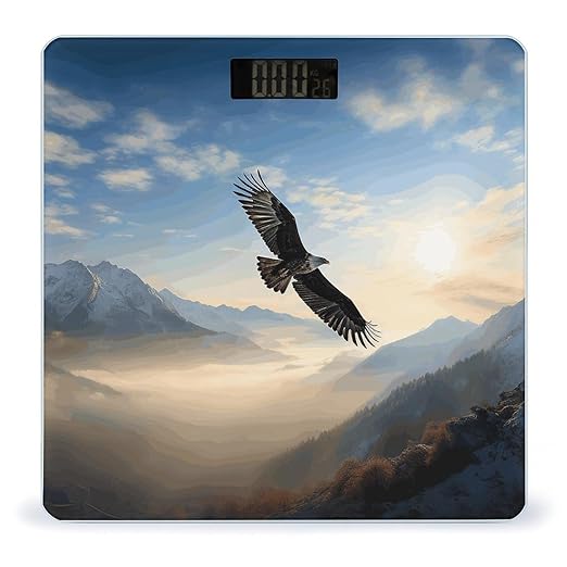 Eagle Mountains Scale for Body Weight High Precision Digital Weight Scales with LCD Display Anti-Slip Sturdy Slim Tempered Glass Bathroom Scale for Home Use