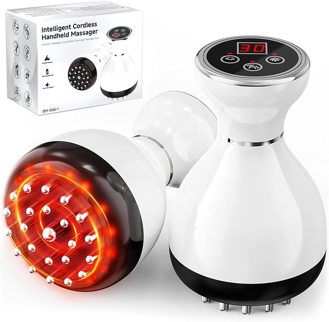 Lymphatic Drainage Massager &amp Anti Cellulite Massage Tool Helps Reduce Stretch Marks &amp Cellulite for Legs Arms &amp Belly Body Sculpting Machine with Microcurrent &amp Red-Light &amp He