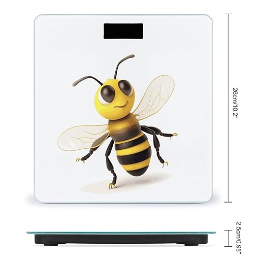 Honey Bee Weight Scale Digital Electronic Scales Bathroom Scale Larg LCD Backlight Display High Precisio MeasurementsTempered Glass