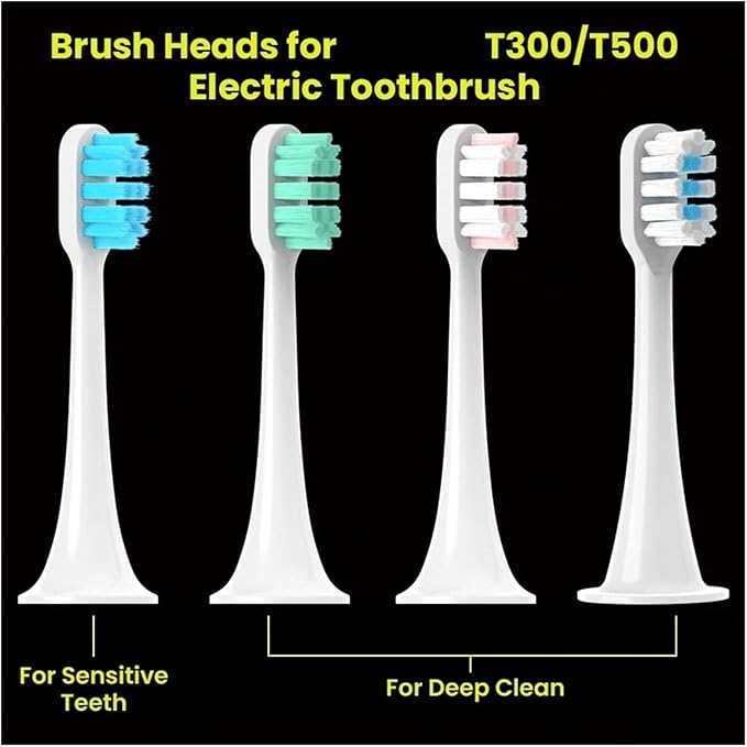 Replacement Brush Heads Compatible for T300/T500/T700 12PCS Tooth Soft Bristle Caps Package Nozzles(BlueJ)
