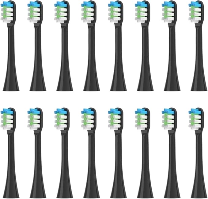 Replacement Toothbrush Heads Compatible for nx800016PCS(16pcs Black)