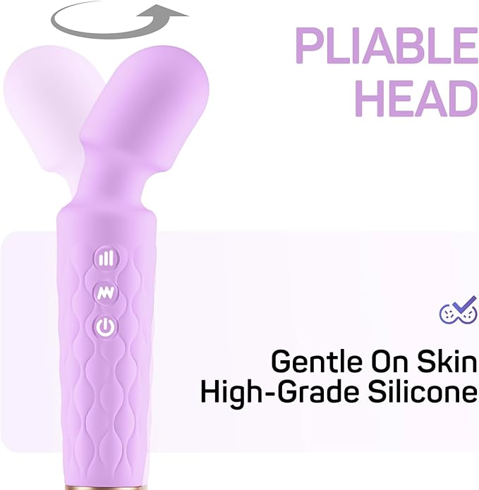 Personal Massager - 4H Max Runtime &amp Ultra-Quiet - Waterproof - 20 Modes 8 Speeds for Deep Tissue Back Massage Post-Workout Recovery and Neck Muscle Relaxation（Purple）