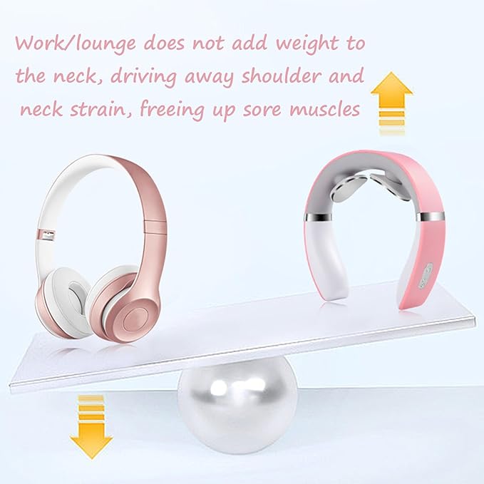 FUTURAX PulseX Neck Massager Neck Massager with Heat 10 Settings &amp 16 Strength Levels Compact and Travel-Friendly Great for Comfort (White)