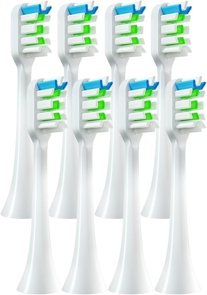 8PCS Replacement Toothbrush Heads for Electric Tooth Brush Soft Bristle(8 White)