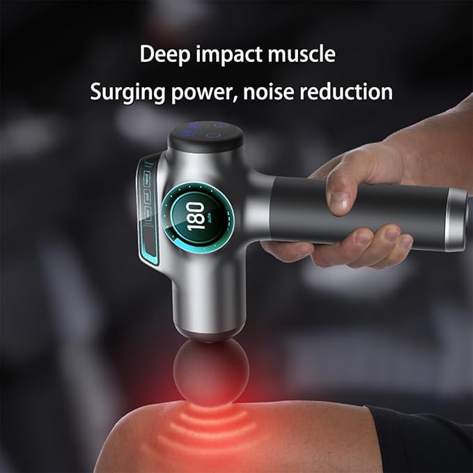 Muscle Massage Gun – 99-Speed Deep Tissue Massage Gun with LCD Touchscreen 8 Heads Quiet Motor Rechargeable &amp Carrying Case for Workout Recovery and Relaxation