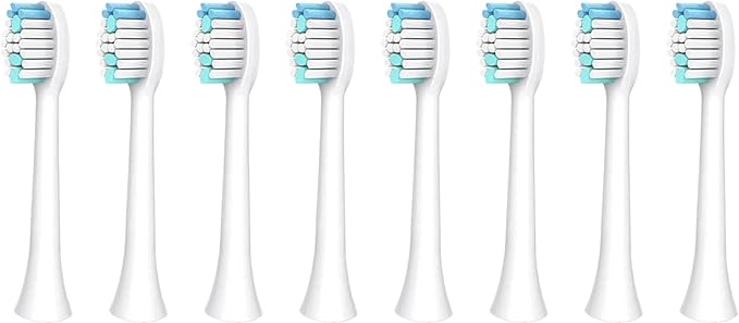 Electric Toothbrush HeadsCompatibility for S100 S200 S600 S700 S800 S900 S710 S820 S910 Alfawise Digoo DG-YS11(White 8pcs)