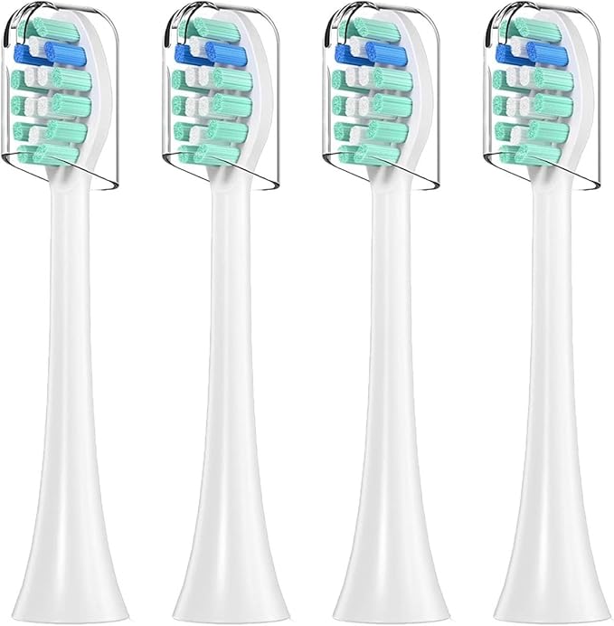 4pcs Replacement Brush HeadsCompatible for Phlps H-X6064 H-X6930 H-X6730 Toothbrush Vacuum Bristle Nozzles(4pcs Green)