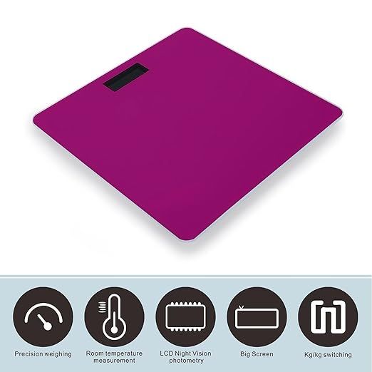 Smart Scale for Body Weight Automatic Switch Digital Bathroom Weighing Scale Purple Red