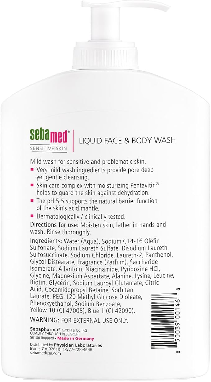 SEBAMED Liquid Face &amp Body Wash with Pump 400ml 2 Pack