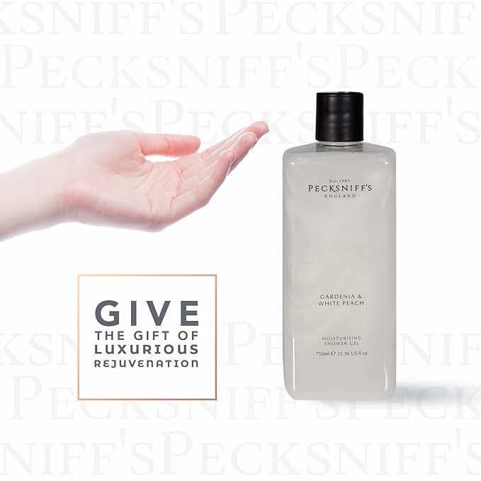 Pecksniff's Gardenia &amp White Peach Moisturizing Shower Gel | 750ml / 25.36 Fl Oz
