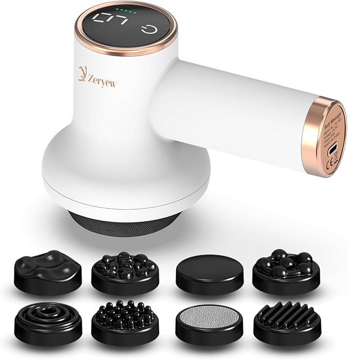 Cordless Cellulite Massager Handheld &amp Mini Lymphatic Drainage Massager Massage Stomach Belly Arms Legs Body Sculpting Machine for Women Female at Home -1.1lb Weight