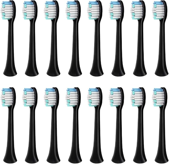 Compatible for S100 S200 S600 S700 S710 S800 S820 S900 S910 Toothbrush Heads Ultrasonic Sonic Electric Heads16pcs(16black)