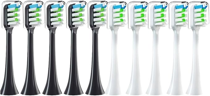 10pcs Replacement Brush Heads Compatible for X3 X5 V1 X3U(10PCS (2 Colors))