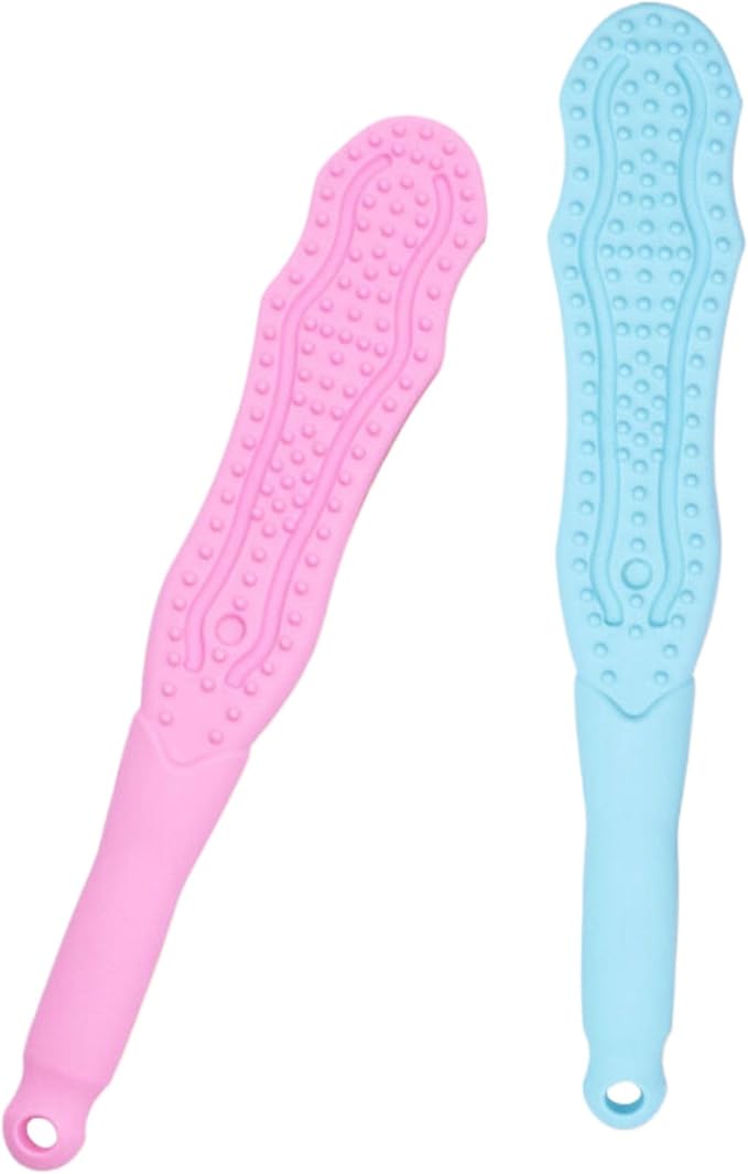 新款长条形双面硅胶拍痧板 Extendable Back Scratcher弹性手柄拍痧掌手掌经络拍按摩拍痧板 Extendable Back Scratcher HomeOffice Body Electric Massagers
