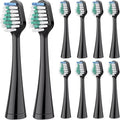 Replacement Toothbrush Heads ForCompatible for Waterpik Electric Adult Oral Hygiene Clean Dental Center Bristle Soft Nozzles(10pcs Black Green)