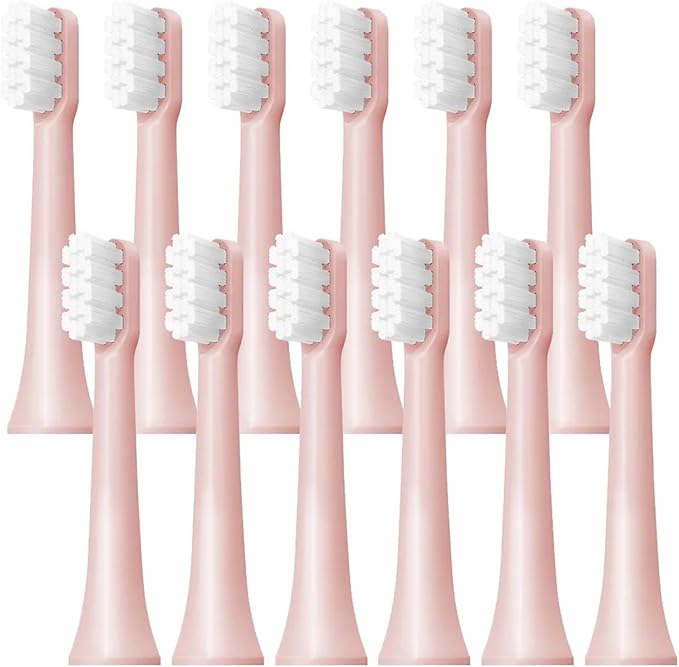 6/12Pcs Replacement Brush HeadsCompatibility for XIAOMI MIJIA T100 Mes603 Electric Toothbrush Vacuum Soft Bristle Suitable Nozzles(T100-PK-12PCS)