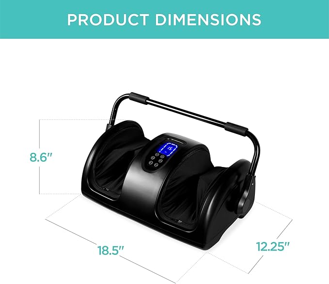 Best Choice Products Heated Shiatsu Foot Massager for Pain Relief Plantar Fasciitis Neuropathy Blood Circulation w/Compact Design - Satin Black