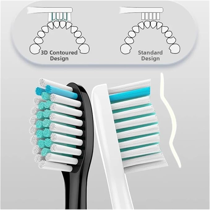 16 Pcs Toothbrush Replacement Heads Compatible for HX3/HX6/HX9 Series Soft-Bristle Tooth Brush Head(16pcs White)