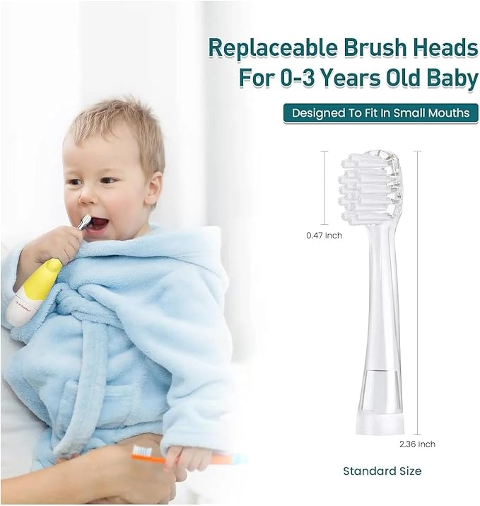 Replacement Toothbrush Heads Compatible for Seago SG902/SG602 Electric 0-3 Years Toddler Kids Oral Care Soft T Bristl(48 Big Heads)