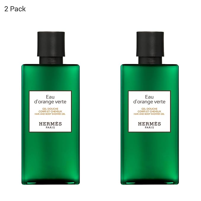 Hermes Eau d'Orange Verte for Unisex Hair and Body Shower Gel 5.4oz (Two 2.7 Ounce Bottles)