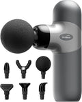 Morelax Mini Massage Gun Percussion Muscle Massager for Back Pain Relief Compact Sports Travel Massage Gun with 6 Massage Heads 4 Speeds Gift for Her Home Athletes