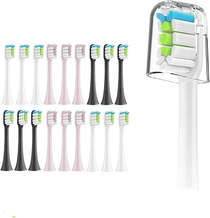 Replacement Brush Heads Compatible for X3 X5 V1 X3U 5-10pcs Bristle Electric Toothbrush Sealed Packed(3white 2black)