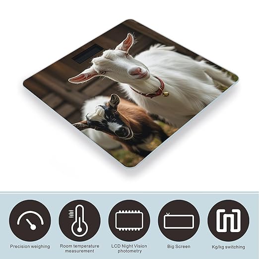 Cute Goat Smart Scale for Body Weight Accurate Bathroom Scale with LED Display Digital Weight Scales Weighing Machine High Precision Scales for Bath Home