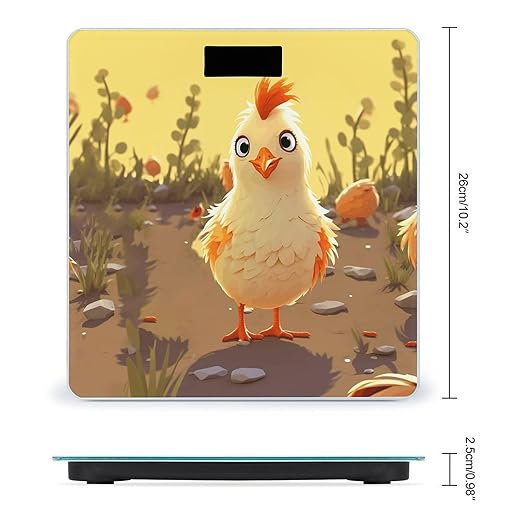 Chicken Chick Weight Scale for Body Weight Digital Bathroom Scale High Capacity Accurate Digital Weighing Scales and Easy-to-Read on Backlit LCD Display Scales