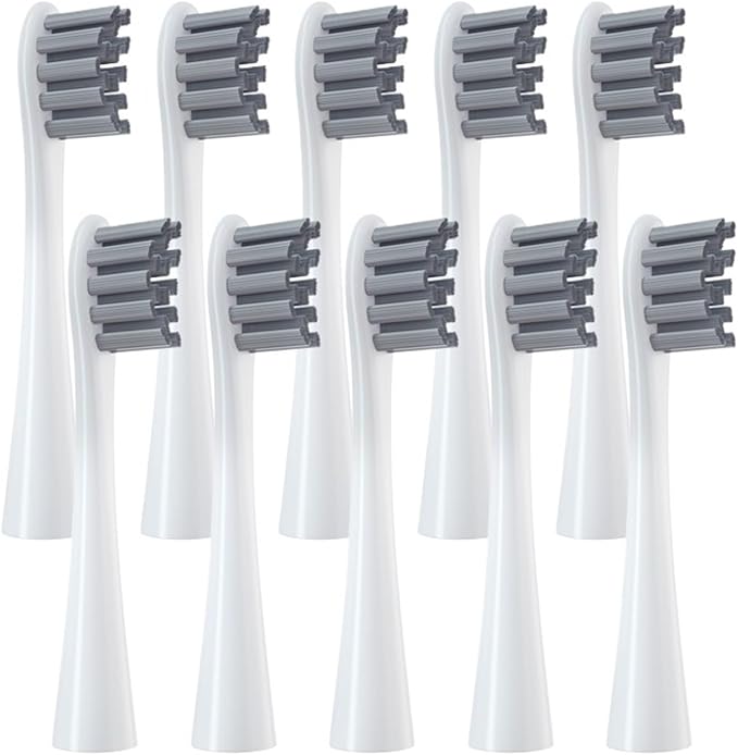 10PCS Brush Head ReplacementCompatible for Electric Toothbrush Soft Bristle X/X PRO/ Z1 Brushes Replaceable(10 Grey)