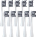 10PCS Replacement Brush Heads Compatible for X/X PRO/ Z1/ F1/ One/Air 2 /SE Toothbrush Nozzles(10pcs Gray)