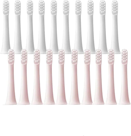 10PCS for Compatible ForXIAOMI MIJIA T100 Replacement Brush Heads Sonic Electric Toothbrush Vacuum Soft Bristle Suitable Nozzles(10Pink)