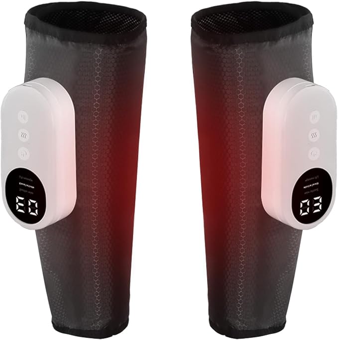 Calf Air Compression Massager for Circulation and Pain Relief Leg Massager with Heat Relieve Fatigue Help for Edema and Varicose Veins Gifts (Calf: Within 22.5 inches)