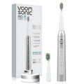 Voom Sonic Pro 5 Series Rechargeable Electronic Toothbrush Dentist Recommended Advanced Oral Care 2 Minute Timer with Quadrant Pacing 5 Adjustable Speeds Soft Dupont Nylon Bristles Silver