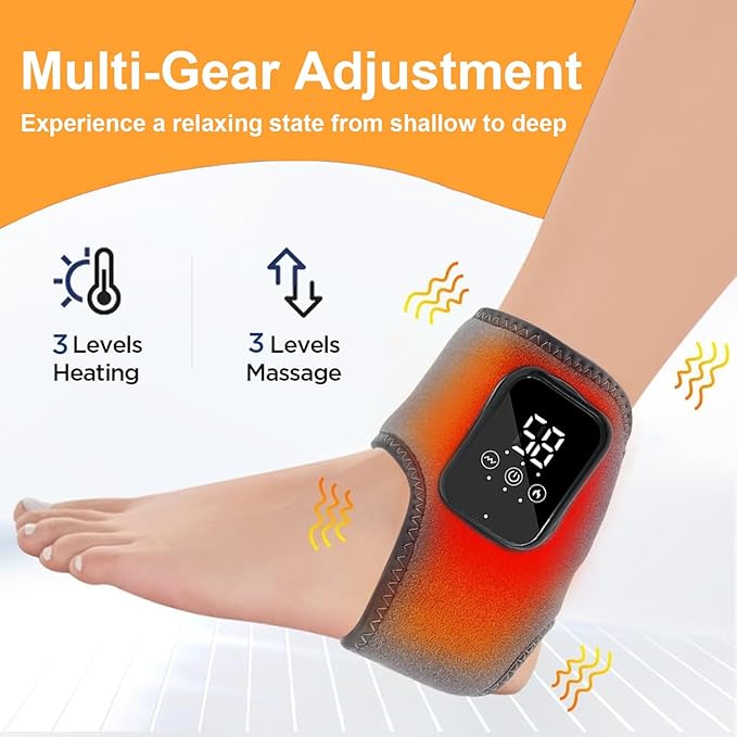 2PCS Naxir Foot Revive Massager Portable Triple Method Ankle Wrap with 3 Vibration Modes
