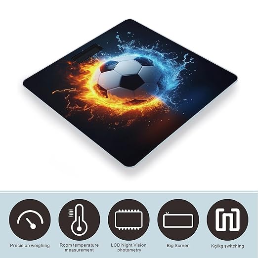 Digital Bathroom Weighing Scale Energy Saving Scale Smart Scale for Body Weight Water and Fire Soccer Ball