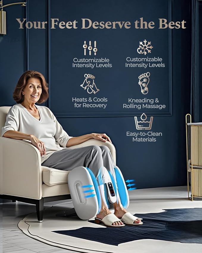 Foot Massager with Heat &amp Cold 2026 Upgraded Shiatsu Foot &amp Calf Massager Machine 4 Modes 6 Levels Electric Foot Massage for Feet Legs &amp Arms Home Office Relaxation for Women and Men