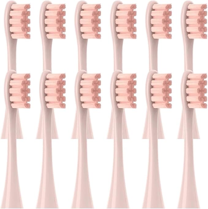 12PCS Replacement Brush Heads Compatible for X/X PRO/ Z1/ F1/ One/Air 2 /SE Electric Toothbrush Soft Bristle Nozzles(12pcs Pink)