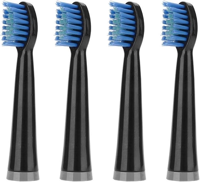 for AUX A11 Electric Toothbrush Replacement Heads Compatible for UPHYLIAN/KONKA/PHYLIAN Soft Brush Bristles Nozzles(4PCS Black)