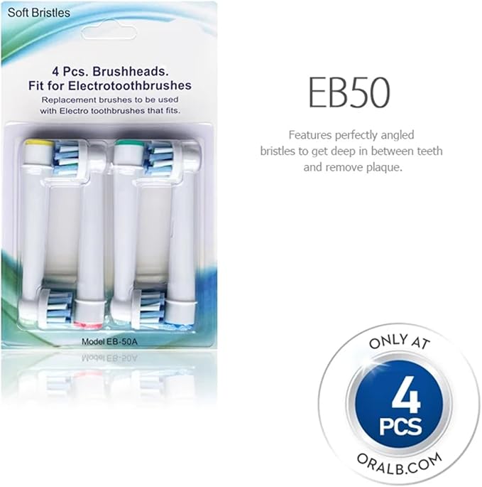 Brush Heads Refill Compatible for O bElectric Toothbrush Heads Replacement for Oral Nozzles D12 Cross(4pcs-EB17)