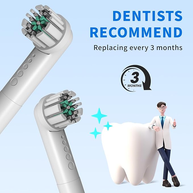 Toothbrush Replacement Heads Compatible with Quip 360 Oscillating Electric Toothbrush Soft Bristles Brush Heads White Pack of 4