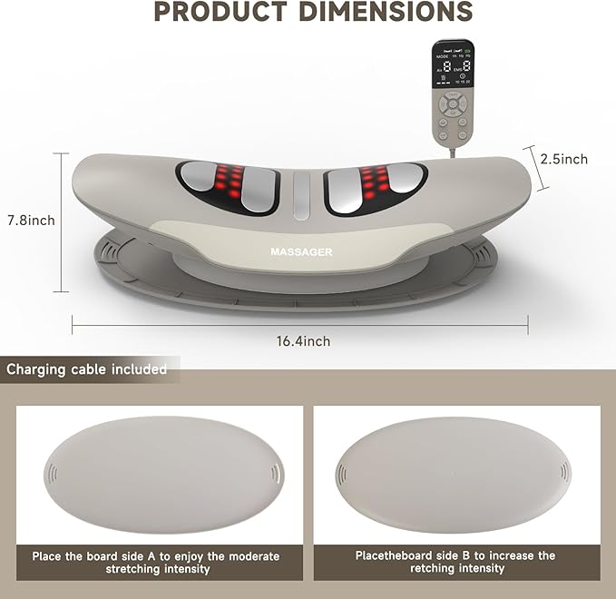 Electric Lumbar Traction Device Multifunctional Spinal Decompression Device with Dynamic Airbag Traction 8-Level Electrotherapy 3-Level Heat Therapy Vibration Massage