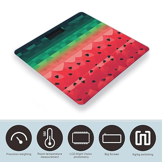 Gradient Watermelon Scale for Body Weight Highly Accurate Digital Bathroom Body Scale Digital Bathroom Scales for People Anti-Slip Large LCD Display Smart Scales