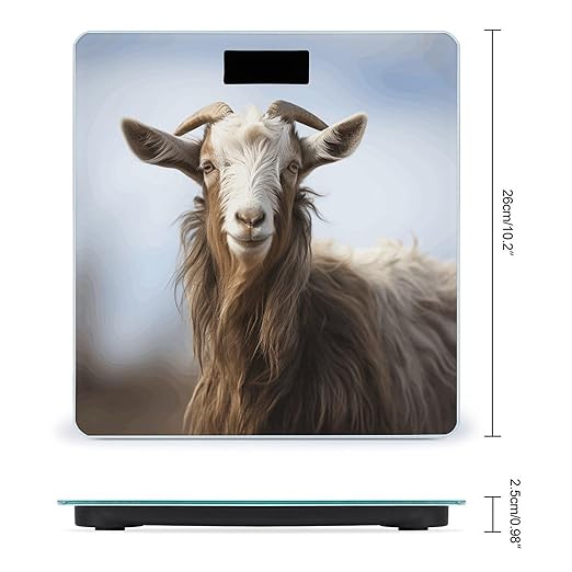 Animal Goat Bathroom Scale Large LCD Backlight Display Digital Scale Rounded Corners Body Scales Automatic Power On/Off Bathroom Scales for Home Bedrooms