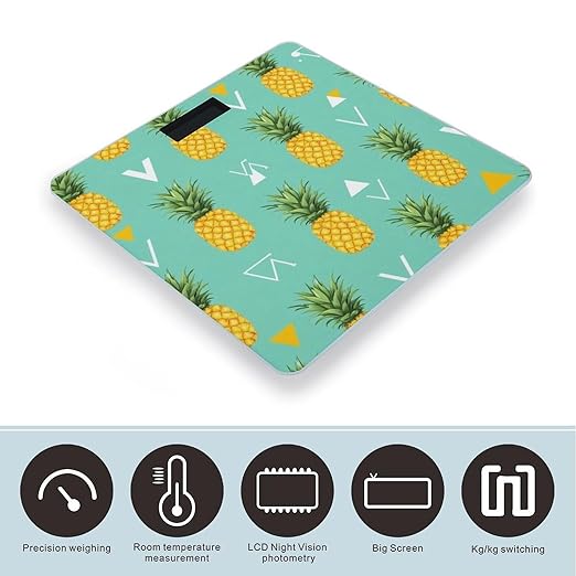 Men's Fashion Automatic Switch Digital Bathroom Weighing Scale Smart Scale Geometric Pineapple