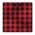 Red Black Buffalo Check Plaid Pattern Weight ScaleClear LED Display Bathroom Digital Weighing ScaleTempered Glass Digital Bathroom Scale for Body Weight Capacity Up to 400 Lbs