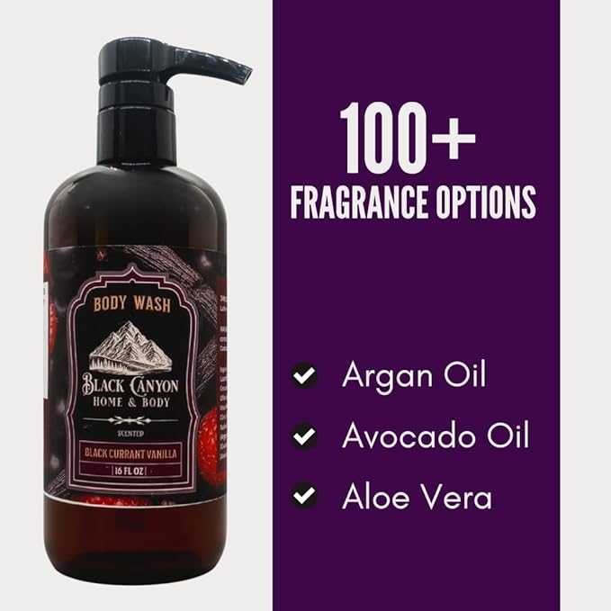 Black Canyon Black Currant Vanilla Scented Body Wash 16 Oz (2 Pack)